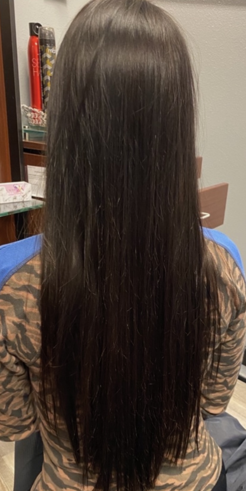 Long, sleek brunette blowout