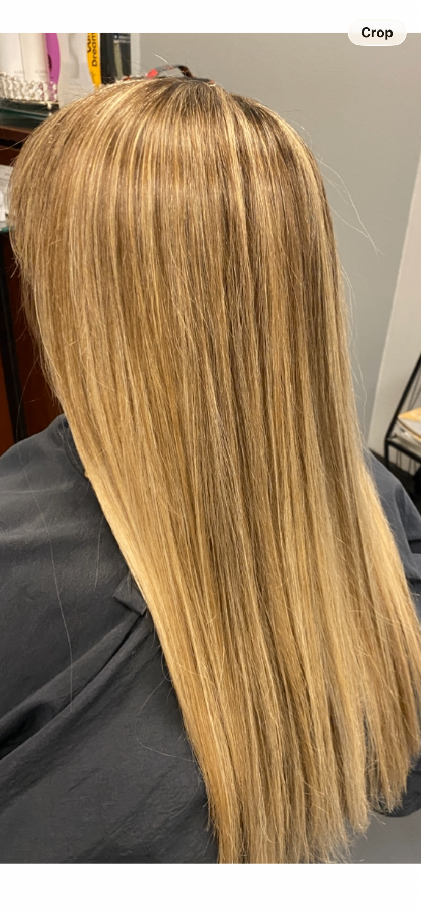 Silky smooth blowout finish on dimensional blonde