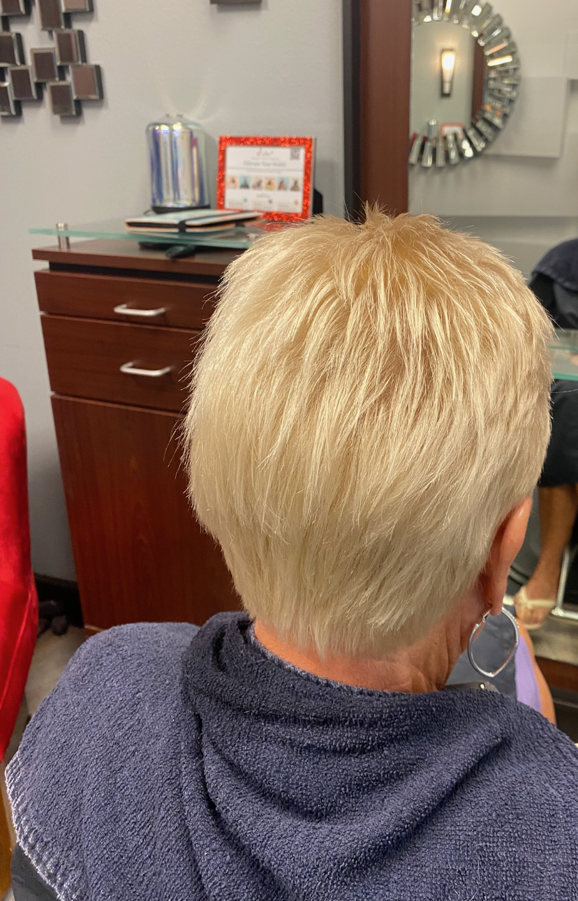 Glossy brunette keratin treatment
