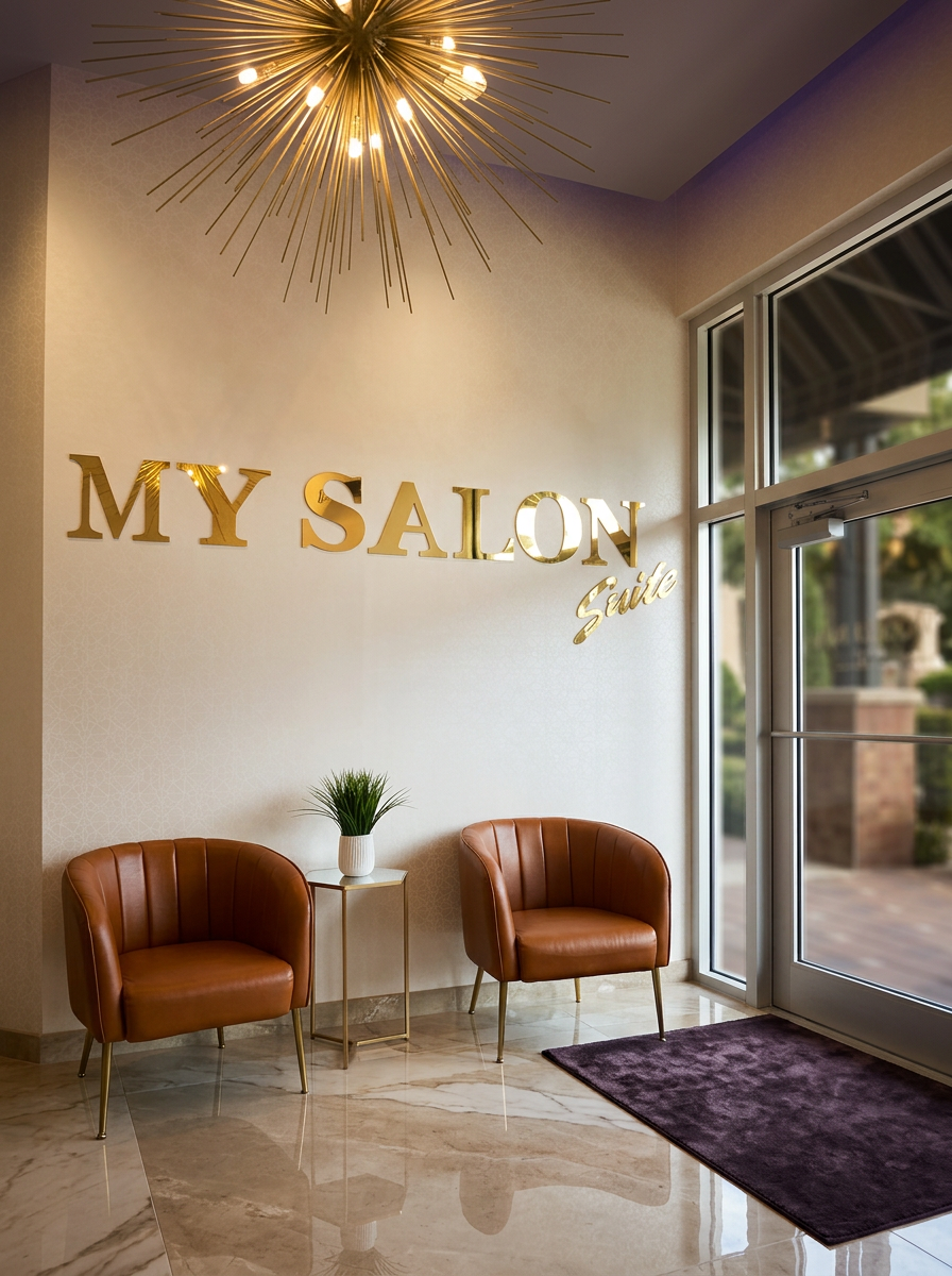 Luxury interior of HairWorx salon in Sarasota